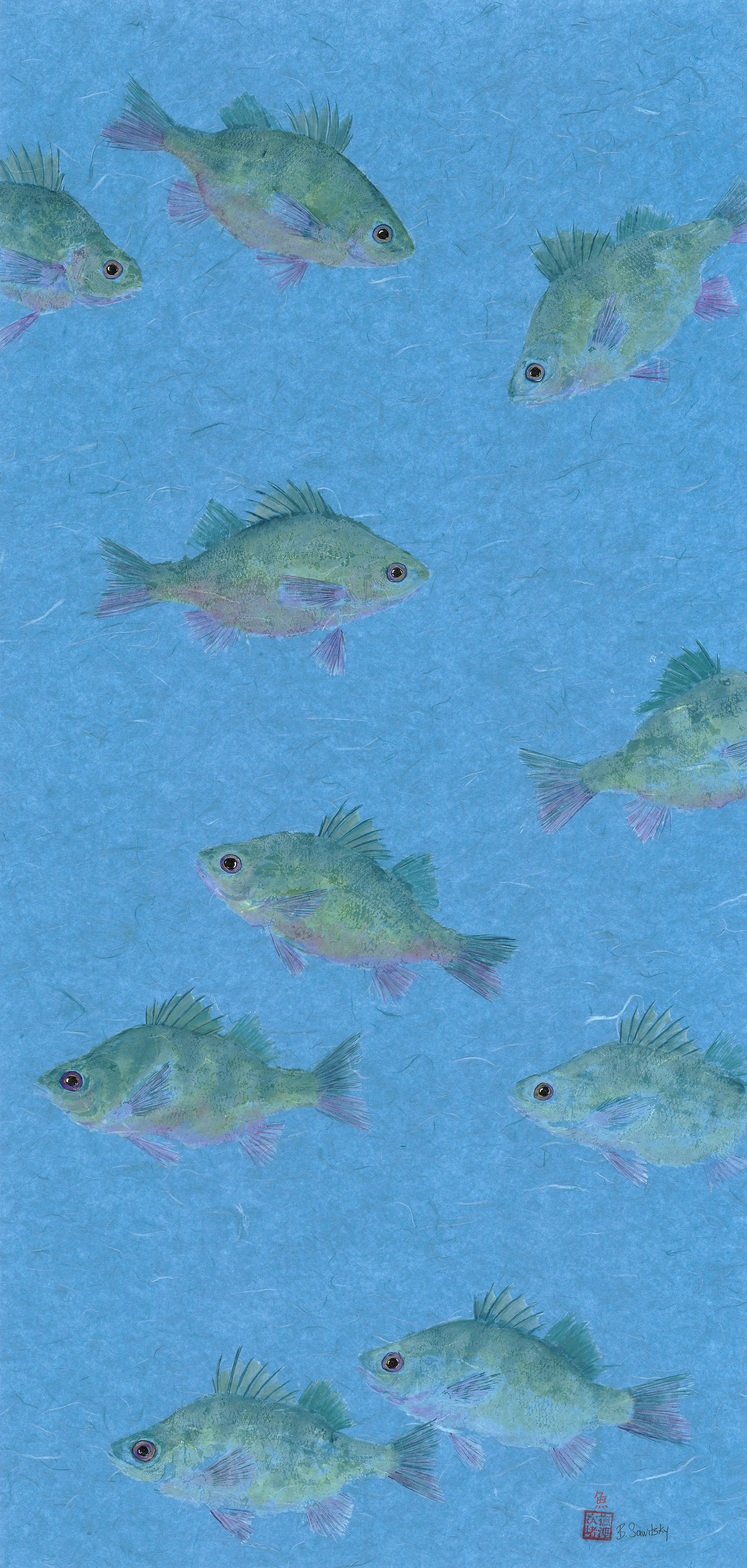Gentle Tide — Gyotaku school print by Bridget Sawitsky