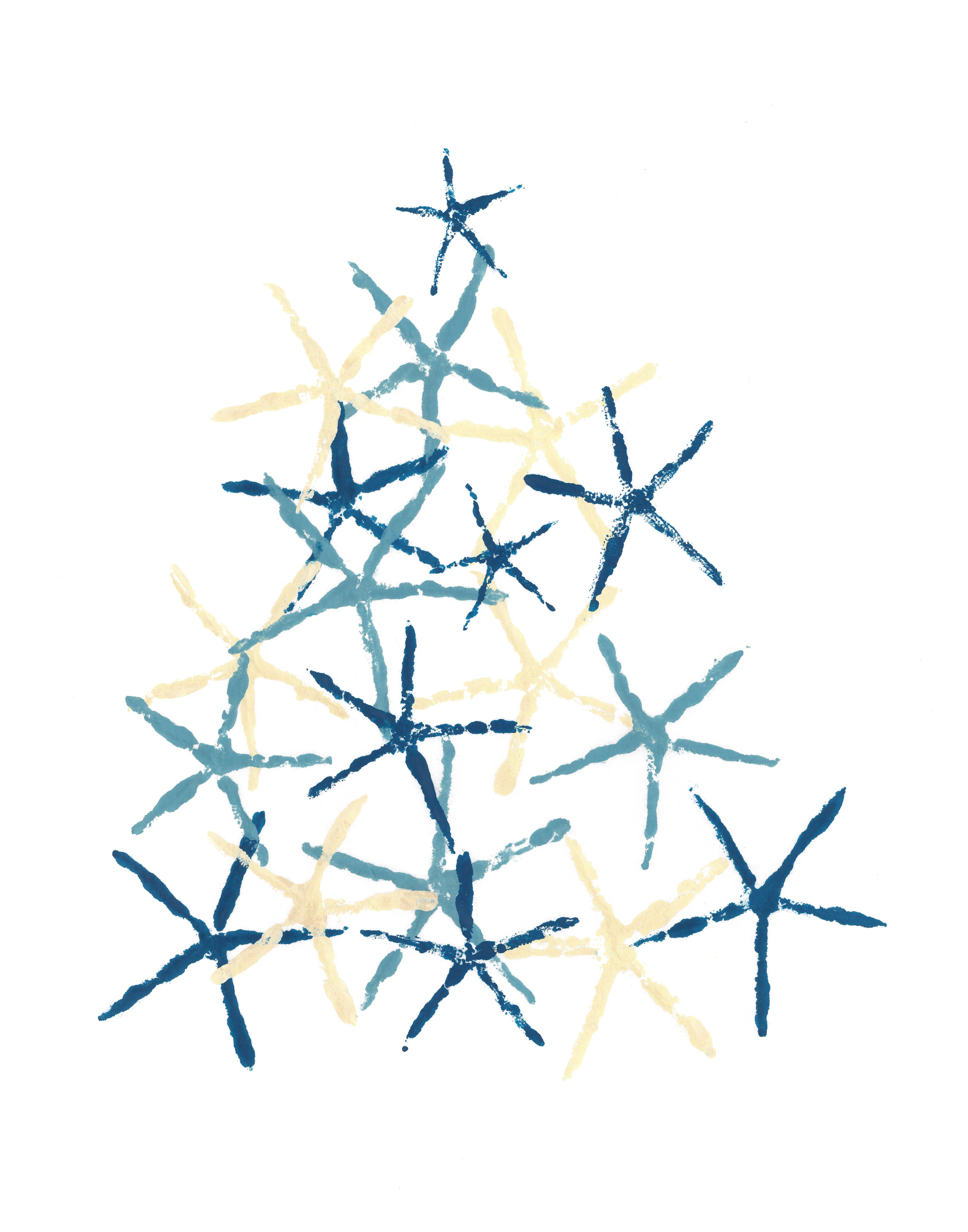 Starfish Tree — Gyotaku print by Bridget Sawitsky